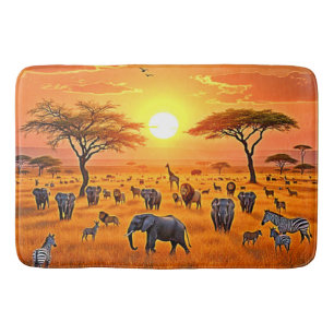Afrikaanse Savanne Sunset Art Badmat