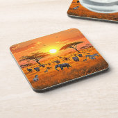 Afrikaanse Savanne Sunset Art Bier Onderzetter (Linkerzijde)