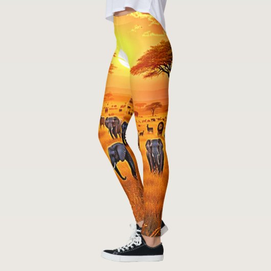 Afrikaanse Savanne Sunset Art Leggings (Links)