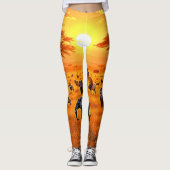Afrikaanse Savanne Sunset Art Leggings (Voorkant)