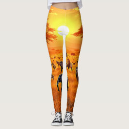 Afrikaanse Savanne Sunset Art Leggings