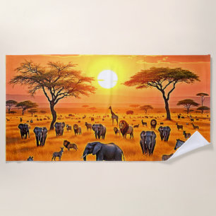 Afrikaanse Savanne Sunset Art Strandlaken