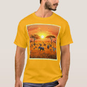 Afrikaanse Savanne Sunset Art T-shirt (Voorkant)