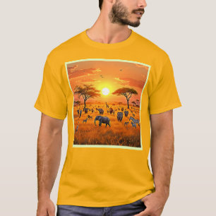 Afrikaanse Savanne Sunset Art T-shirt