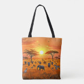 Afrikaanse Savanne Sunset Art Tote Bag (Achterkant)