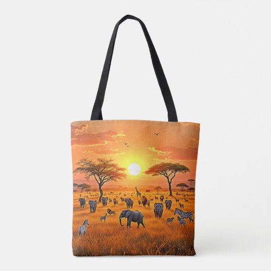 Afrikaanse Savanne Sunset Art Tote Bag (Achterkant)