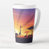 Afrikaanse Savanne Wilde Dieren Zonsondergang Schi Latte Mok (Rechterhoek)
