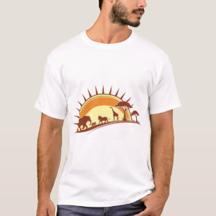 Afrikaanse savanne-wildsilhouetkunst t-shirt
