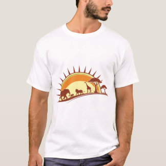 Afrikaanse savanne-wildsilhouetkunst t-shirt
