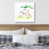 Afrikaanse Savanne Zebra Acacia Boom Natuur Canvas Afdruk (Insitu (Slaapkamer))