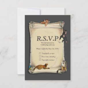 Afrikaanse savanne zonsondergang RSVP kaartje