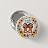 afrikaanse Schattigee tweelingjongens Baby shower Ronde Button 3,2 Cm (Voorkant /achterkant)