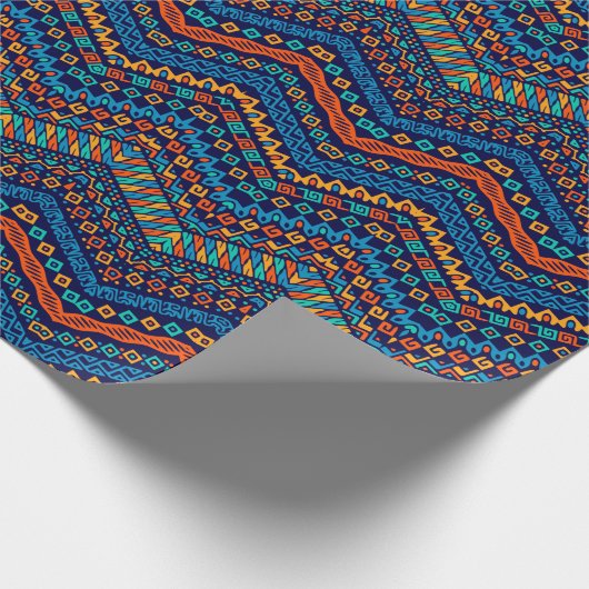 Afrikaanse schimmelkleurige etnische patronen cadeaupapier (Hoek)