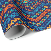 Afrikaanse schimmelkleurige etnische patronen cadeaupapier (Rol Hoek)