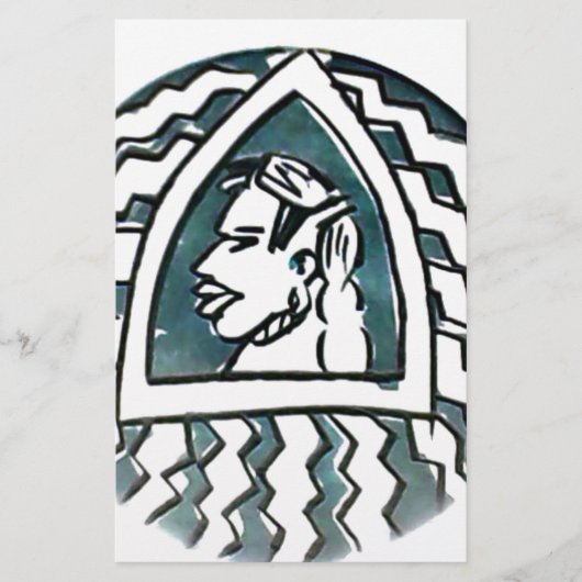 Afrikaanse schoonheid Bongo Masai Portret Tribal A Briefpapier (Voorkant)