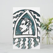 Afrikaanse schoonheid Bongo Masai Portret Tribal A Briefpapier (Staand voorkant)