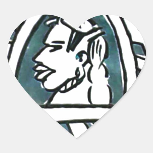 Afrikaanse schoonheid Bongo Masai Portret Tribal A Hart Sticker (Voorkant)