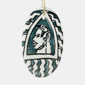 Afrikaanse schoonheid Bongo Masai Portret Tribal A Keramisch Ornament (Rechts)