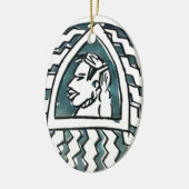Afrikaanse schoonheid Bongo Masai Portret Tribal A Keramisch Ornament (Links)
