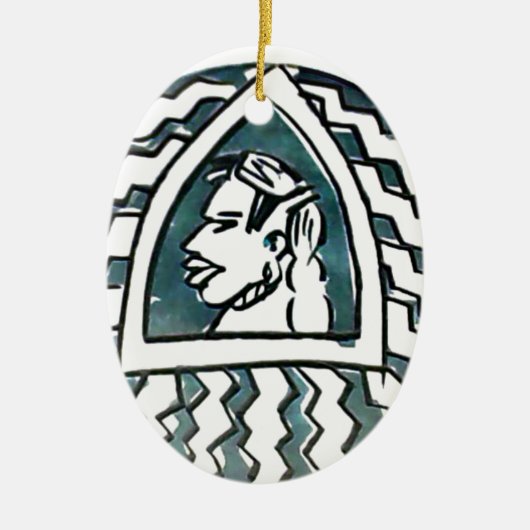 Afrikaanse schoonheid Bongo Masai Portret Tribal A Keramisch Ornament (Voorkant)
