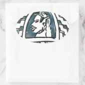 Afrikaanse schoonheid Bongo Masai Portret Tribal A Ovale Sticker (Tas)