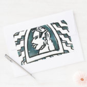 Afrikaanse schoonheid Bongo Masai Portret Tribal A Rechthoekige Sticker (Envelop)