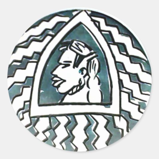 Afrikaanse schoonheid Bongo Masai Portret Tribal A Ronde Sticker (Voorkant)