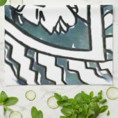 Afrikaanse schoonheid Bongo Masai Portret Tribal A Theedoek (Gevouwen)