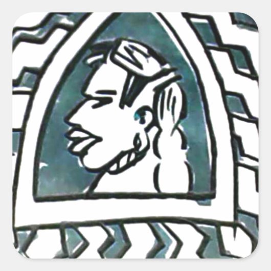 Afrikaanse schoonheid Bongo Masai Portret Tribal A Vierkante Sticker (Voorkant)