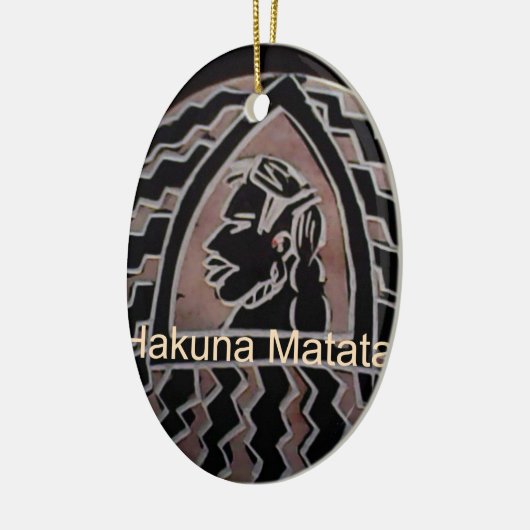 Afrikaanse schoonheid: Bongo Masai-portret van tri Keramisch Ornament (Links)