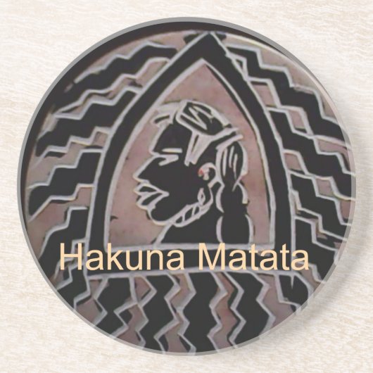 Afrikaanse schoonheid: Bongo Masai-portret van tri Zandsteen Onderzetter (Voorkant)