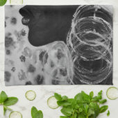 Afrikaanse schoonheid vrouw keuken handdoek (Gevouwen)