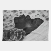 Afrikaanse schoonheid vrouw keuken handdoek (Horizontaal)