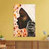 Afrikaanse schoonheid - Waterverf schilderen Canvas Afdruk (Insitu (Woonkamer))
