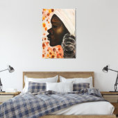 Afrikaanse schoonheid - Waterverf schilderen Canvas Afdruk (Insitu (Slaapkamer))