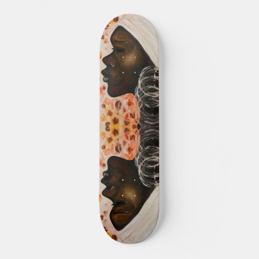 Afrikaanse schoonheid - Waterverf schilderen - Persoonlijk Skateboard (Voorkant)