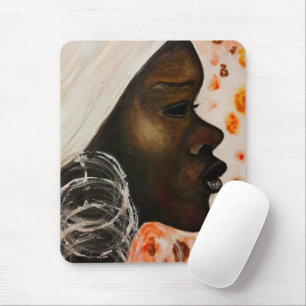 Afrikaanse schoonheidsMuismat - Waterverf schilder Muismat