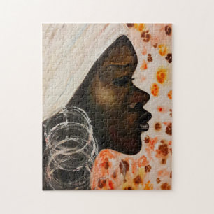 Afrikaanse schoonheidsvrouw Puzzle Painting Legpuzzel