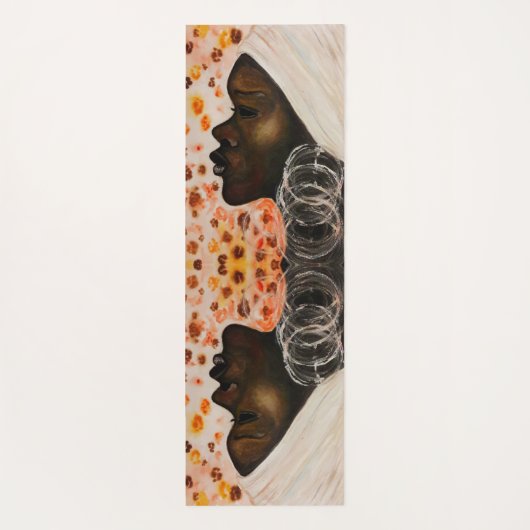 Afrikaanse schoonheidsvrouw Yoga Mat - Schilderen (Achterkant)