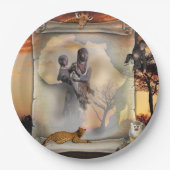 Afrikaanse scrol papieren bordje (Voorkant)