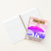 Afrikaanse sereniteit: olifant, Zebra en psalm 139 Notitieboek (Binnen)