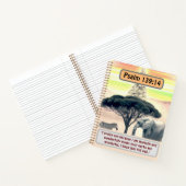 Afrikaanse sereniteit: olifant, Zebra en psalm 139 Notitieboek (Binnen)