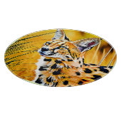 Afrikaanse serval art snijplank (Hoek)