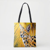 Afrikaanse serval art tote bag (Voorkant)