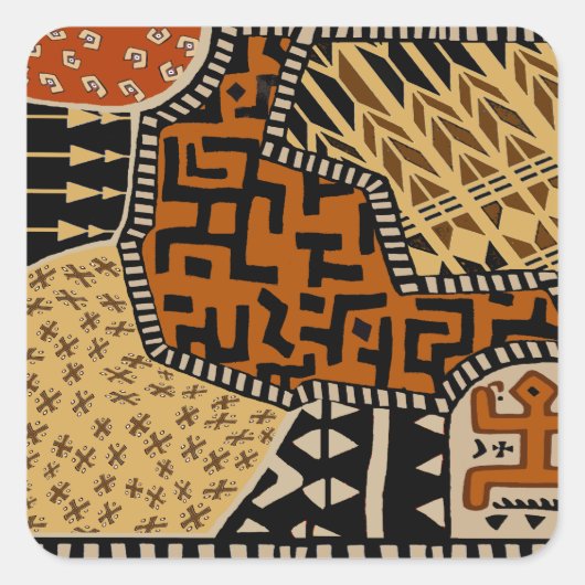 Afrikaanse Shaman Earth Spirits Vierkante Sticker (Voorkant)