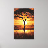 Afrikaanse Silhouet Canvas Afdruk (Voorkant)