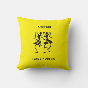 Afrikaanse silhouet dansers Celebration Cushion Kussen