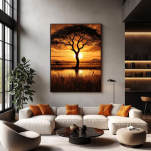 Afrikaanse Silhouette Poster