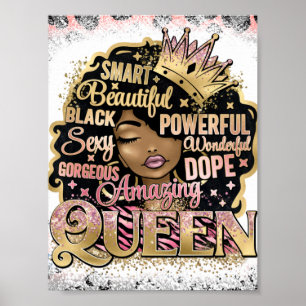Afrikaanse Sista Zwart Koningin Melanine Vrouw Sis Poster