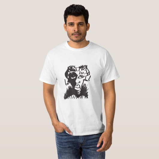 Afrikaanse sketch pissed van waarde T-shirt, wit T-shirt (Voorkant volledig)